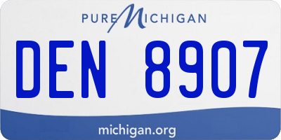 MI license plate DEN8907