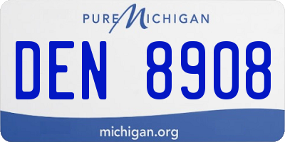 MI license plate DEN8908