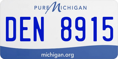 MI license plate DEN8915
