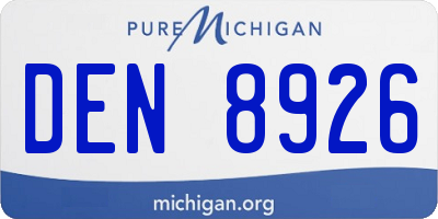 MI license plate DEN8926