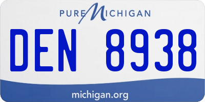MI license plate DEN8938