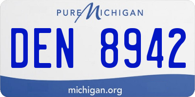 MI license plate DEN8942