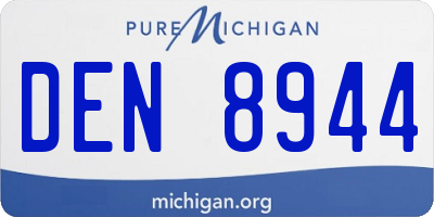 MI license plate DEN8944