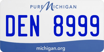 MI license plate DEN8999