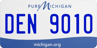 MI license plate DEN9010