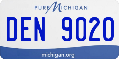 MI license plate DEN9020