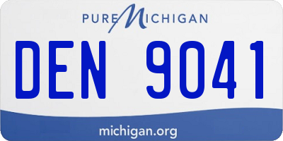 MI license plate DEN9041