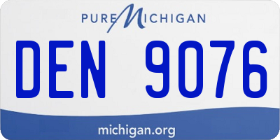 MI license plate DEN9076