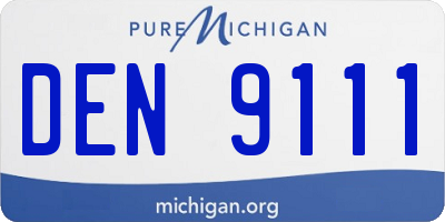 MI license plate DEN9111