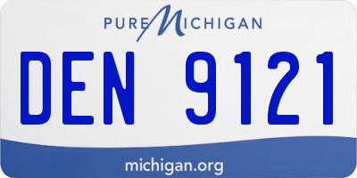MI license plate DEN9121
