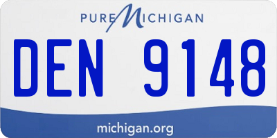 MI license plate DEN9148