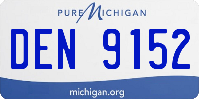 MI license plate DEN9152