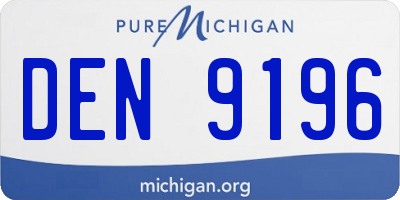 MI license plate DEN9196
