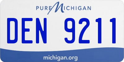 MI license plate DEN9211
