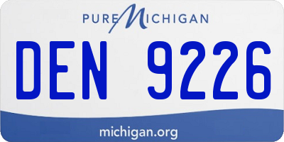 MI license plate DEN9226