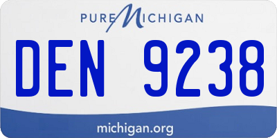 MI license plate DEN9238