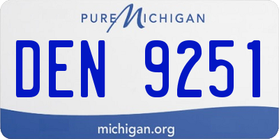 MI license plate DEN9251