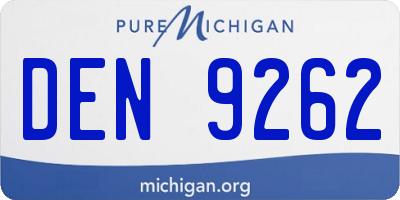 MI license plate DEN9262