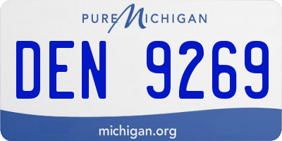 MI license plate DEN9269