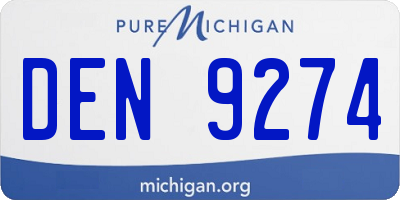 MI license plate DEN9274