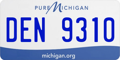 MI license plate DEN9310