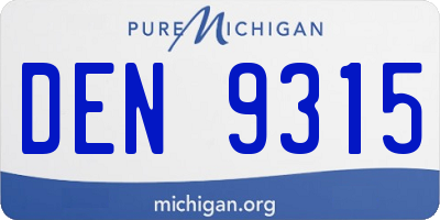 MI license plate DEN9315