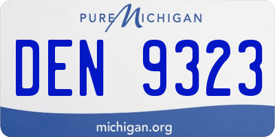 MI license plate DEN9323