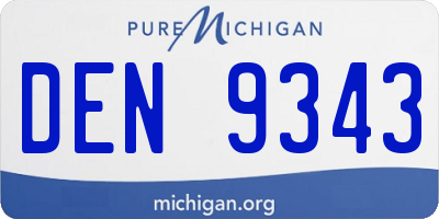 MI license plate DEN9343