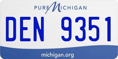 MI license plate DEN9351
