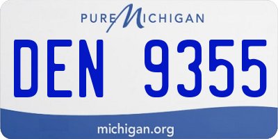 MI license plate DEN9355