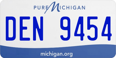 MI license plate DEN9454