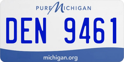MI license plate DEN9461
