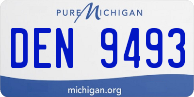 MI license plate DEN9493