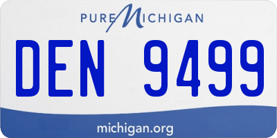 MI license plate DEN9499