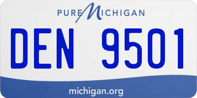 MI license plate DEN9501