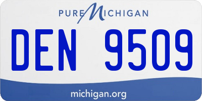 MI license plate DEN9509