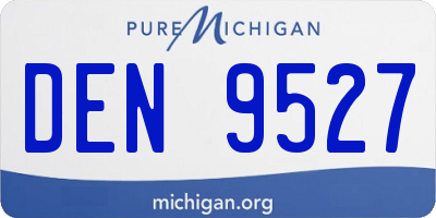 MI license plate DEN9527