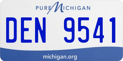 MI license plate DEN9541