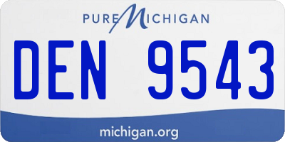 MI license plate DEN9543