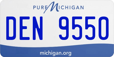 MI license plate DEN9550