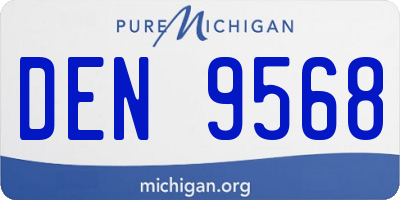 MI license plate DEN9568