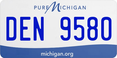 MI license plate DEN9580