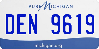 MI license plate DEN9619