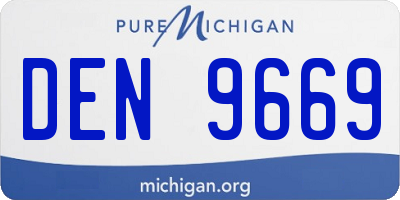 MI license plate DEN9669