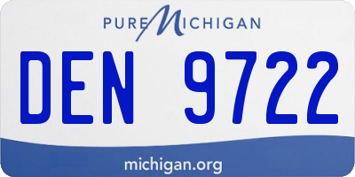 MI license plate DEN9722