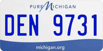 MI license plate DEN9731