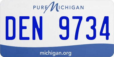 MI license plate DEN9734