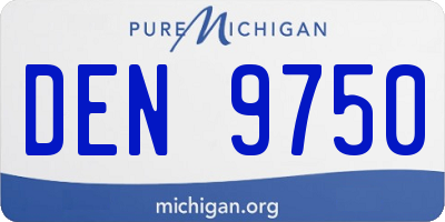 MI license plate DEN9750