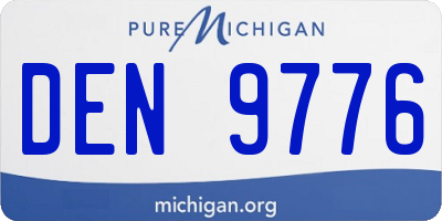 MI license plate DEN9776