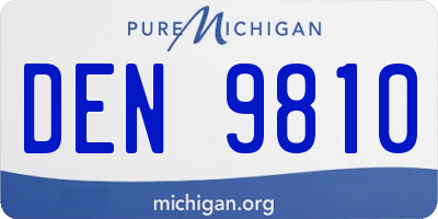 MI license plate DEN9810